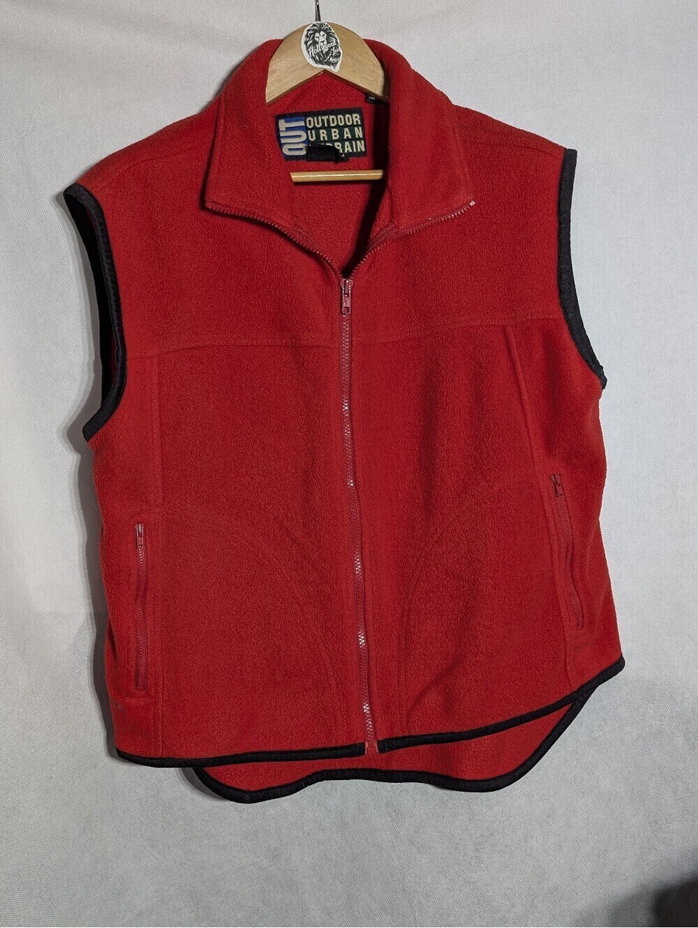 Outdoor Urban Terrain Red Fleece Vest Men’s Large Vintage Champs Sports
